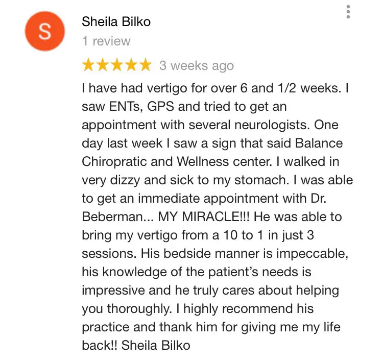 Balance Chiropractic and Wellness Center Patient Testimonial