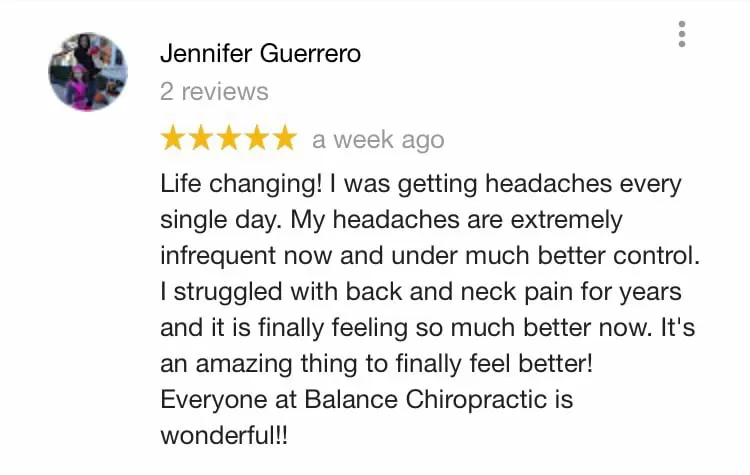 Balance Chiropractic and Wellness Center Patient Testimonial