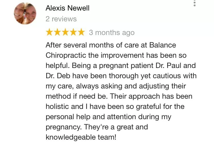 Balance Chiropractic and Wellness Center Patient Testimonial