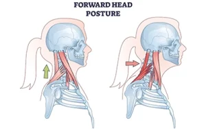 Illustration of foward head posture.